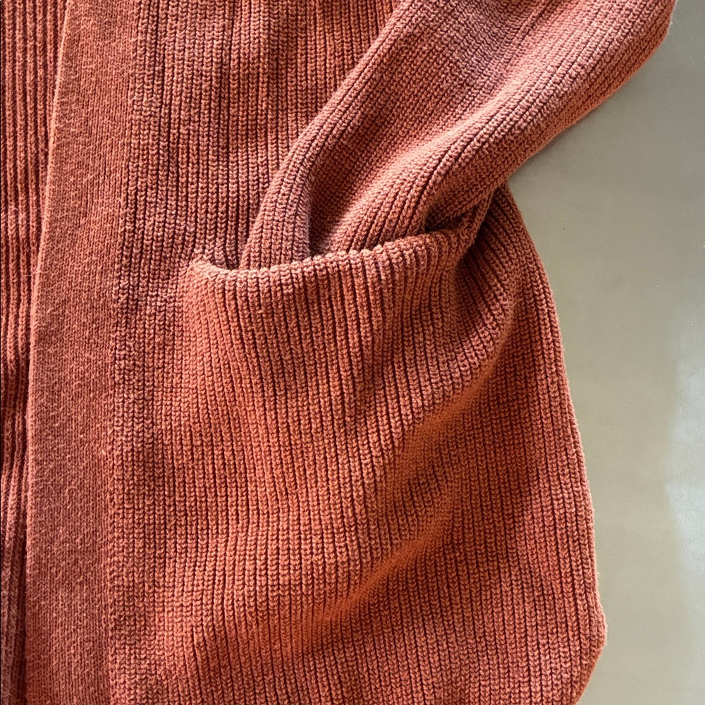 GAP Warm Brown Knit Sweater Gap Women's M Long Sleeve Waist Coat Classic Style - Picture 9 of 16